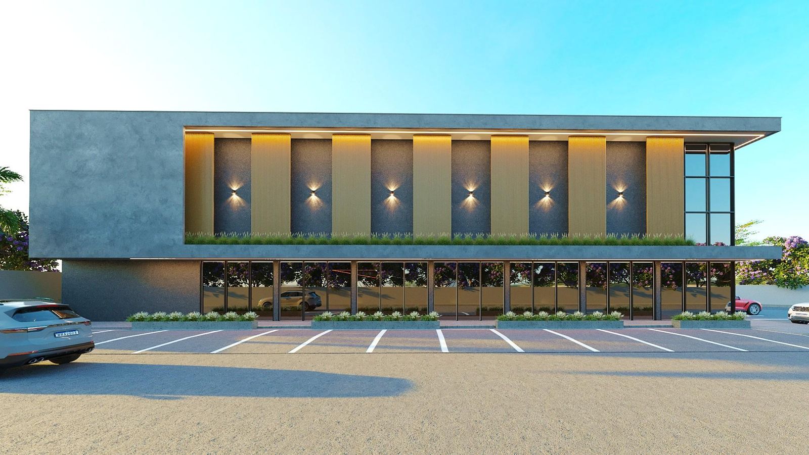 Fachada do Mall Jardins de Munique, obra comercial em Aquiraz executada pela Iolam Júnior Engenharia